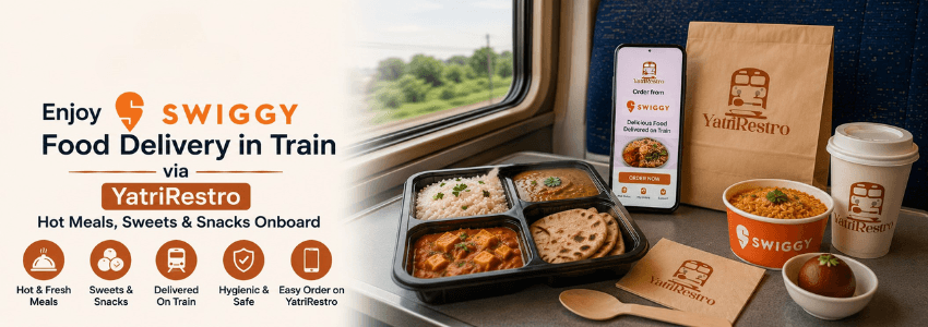 Hot and healthy swiggy  food delivery on train with Yatri restro