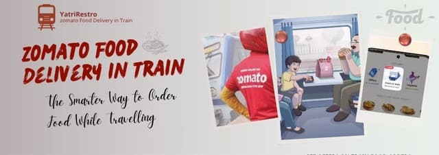 Zomato food delivery in train poster