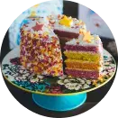 Soft and creamy cake in train.