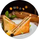 Soft and tasty sandwich in train